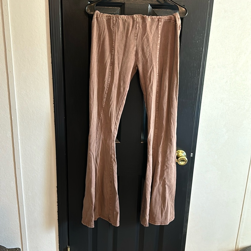 Brown flare leggings